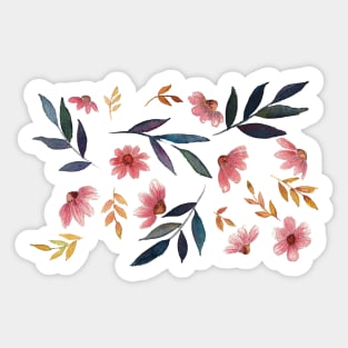 Daisy and leaves pattern Sticker